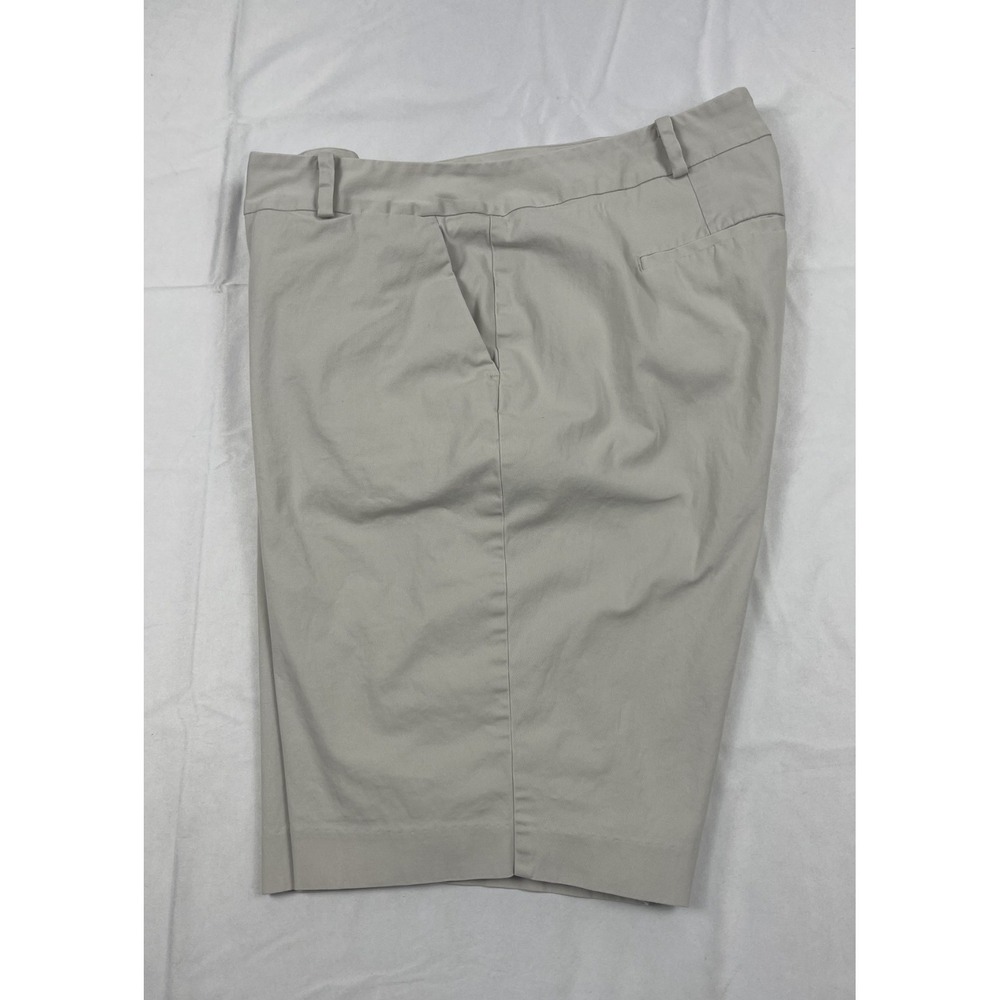 TALBOTS WOMENS SHORTS WOMENS 14W BEIGE STRETCH BERMUDA CHINO FLAT FRONT PLUS SIZ